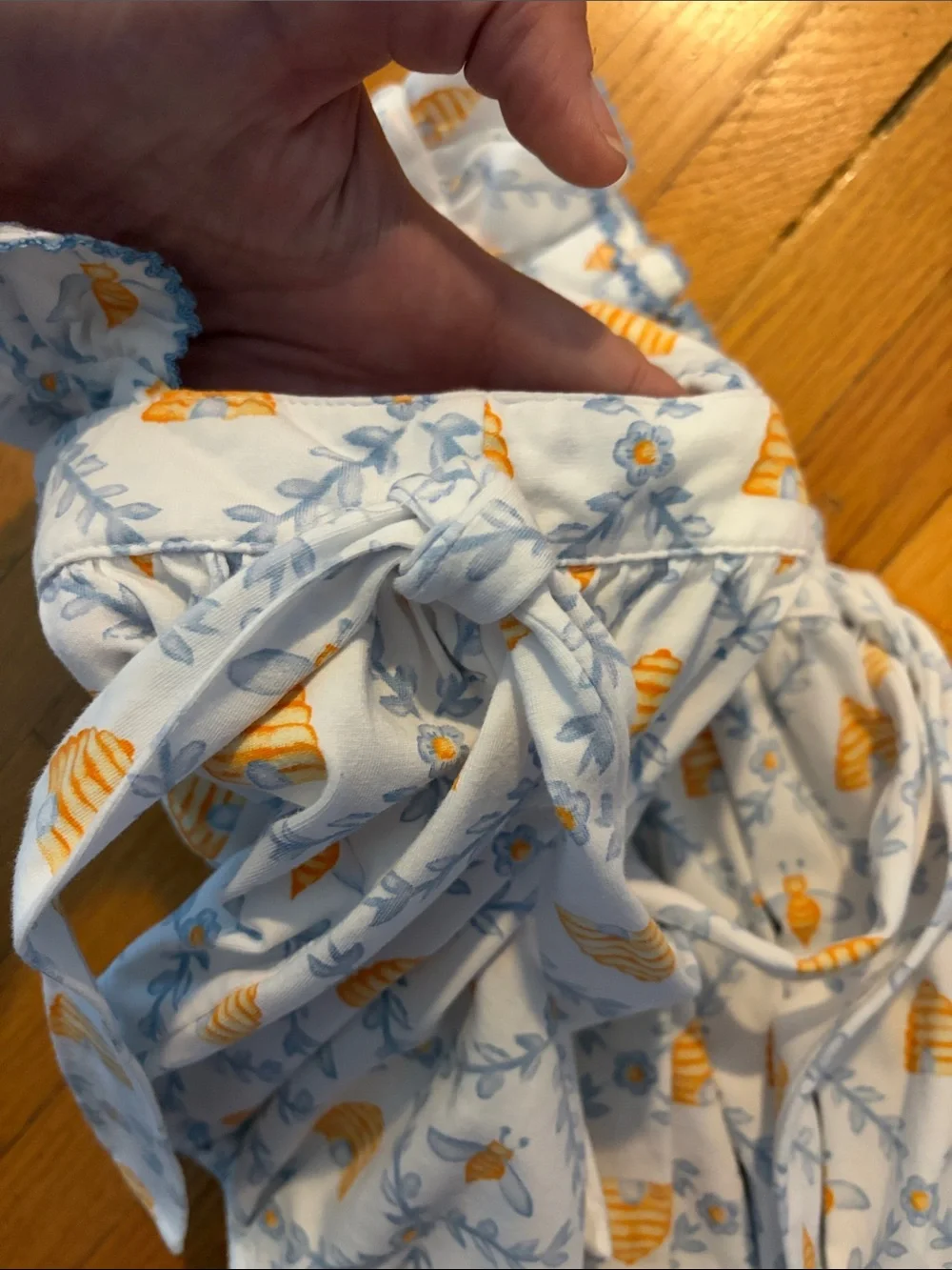 Shrimp and Grits Bee Print Ruffle Romper 2T, Queen Bee Busy Bee